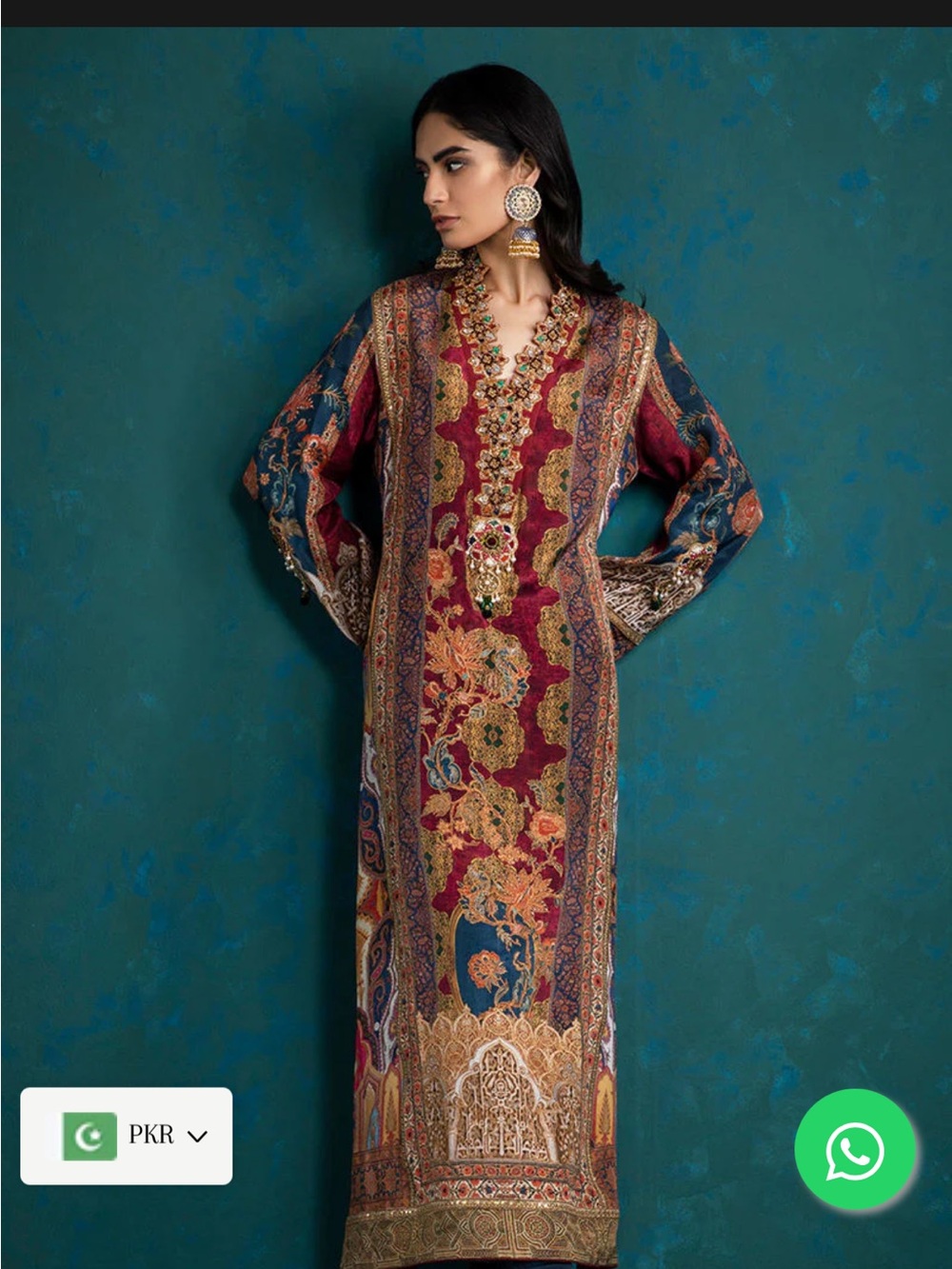 Pakistani designer silk dress